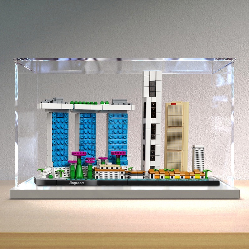 Thích hợp cho Lego 21057 Singapore Building Series Hộp trưng bày khối xây dựng Mô hình Hộp lưu trữ A