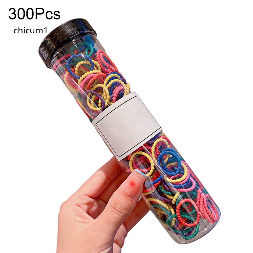 Set 300 Dây Cột Tóc Độ Co Giãn Cao Không Làm Đau Cho Bé Gái