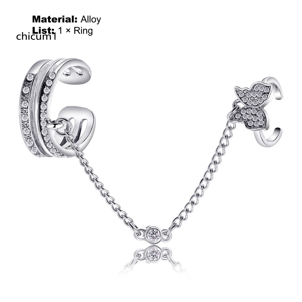 Nhẫn Hở Hợp Kim Hình Bướm Lấp Lánh Thời Trang Thích Hợp Làm Quà Tặng