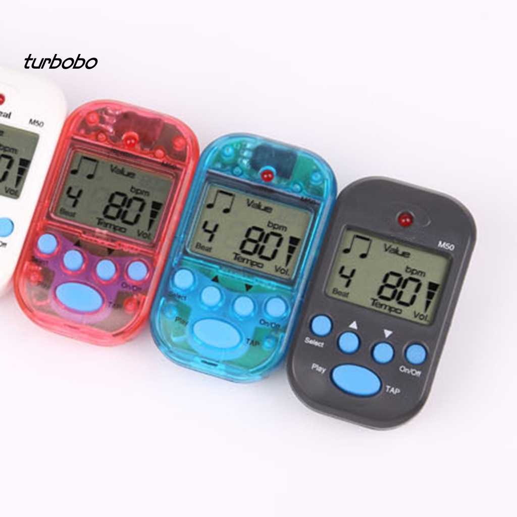 Turbobo Metronome Kẹp Bằng Nhựa Có Màn Hình LCD Kỹ Thuật Số Cho Đàn Guitar Điện Chuyên Nghiệp