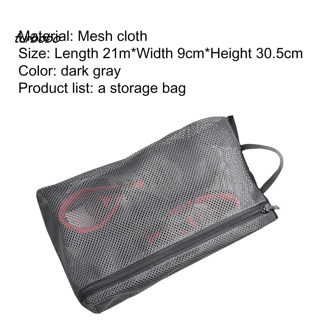 Túi Lưới Đựng Giày Chống Mài Mòn Thoáng Khí Có Khóa Kéo Tiện Dụng