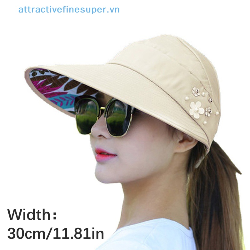Afs Mũ Lưỡi Trai Chống Nắng Mùa Hè Gấp Được Hình Hoa Đính Ngọc Trai Cho Nữ