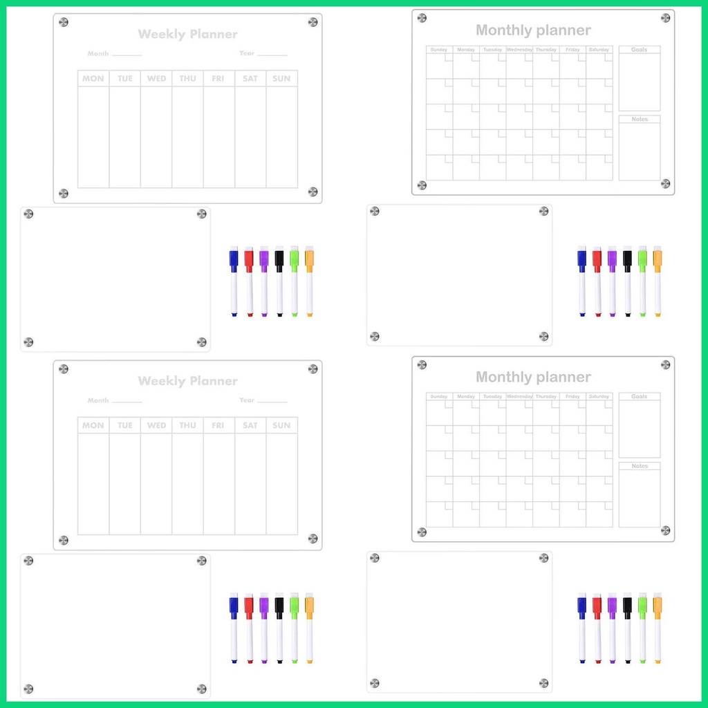 Bảng Trắng Ghi Chú Từ Tính Bằng Acrylic Nhỏ Gọn Cho Jwvn