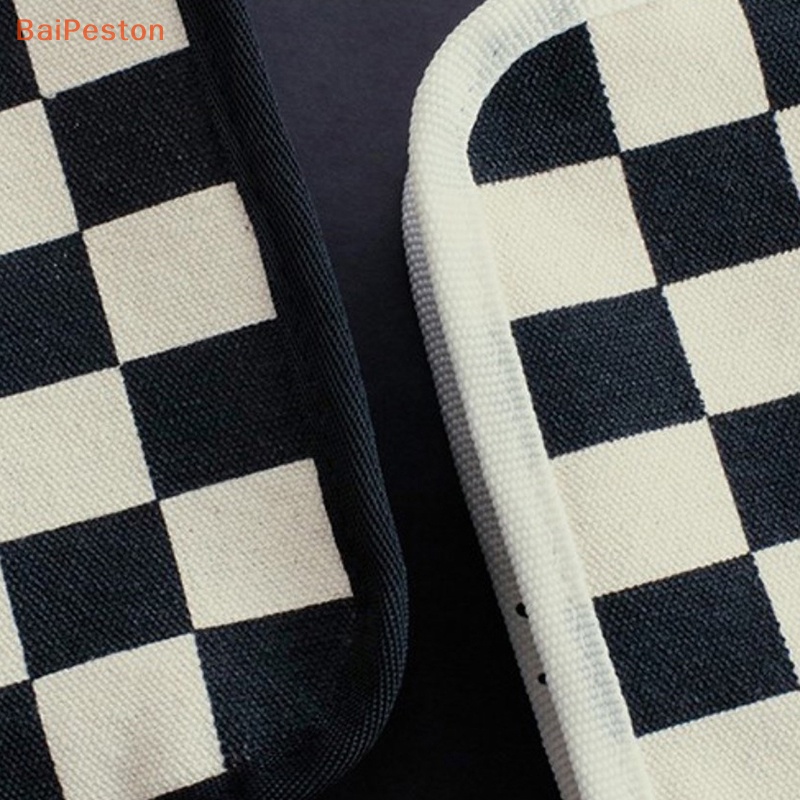 [BaiPestonV] Túi Đựng Bút Bằng Vải Canvas Họa Tiết Kẻ Ô Kẻ Ô Đơn Giản Đa Năng Estuche