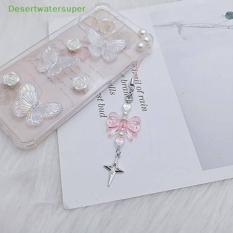 Dây Đeo Điện Thoại / Túi Xách / Chìa Khóa Hình Trái Tim / Nơ Hoạt Hình Màu Hồng Y2K Đáng Yêu