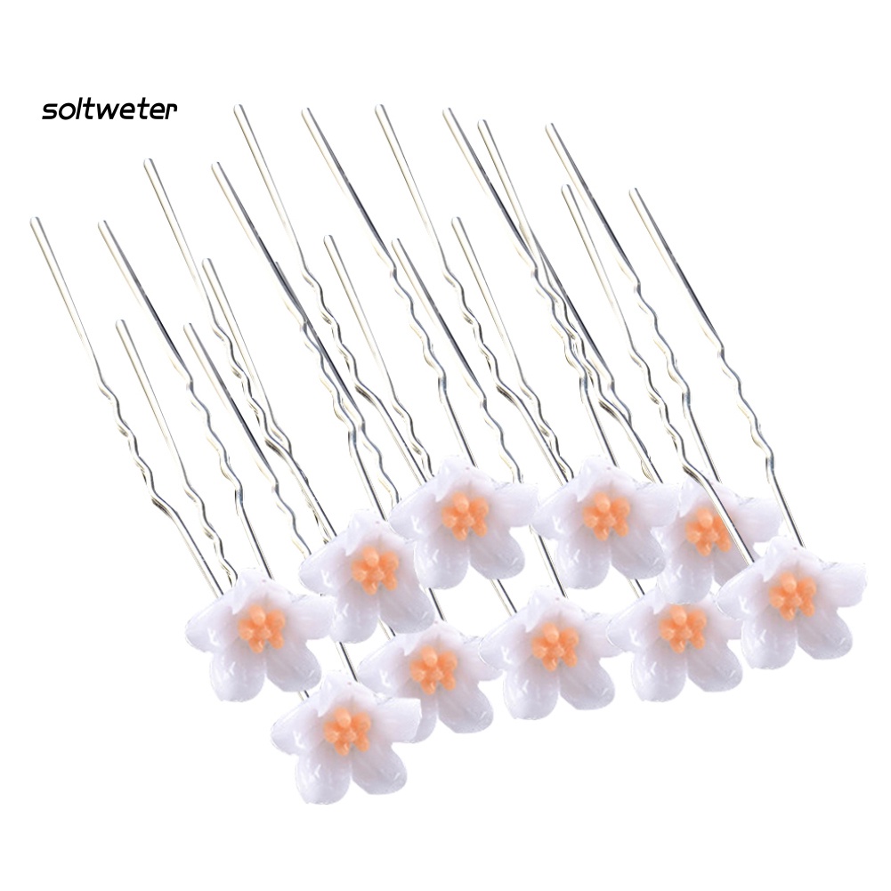 Bộ 10 Trâm Cài Tóc Chữ U Hoạ Tiết Hoa Thời Trang Cho Cô Dâu