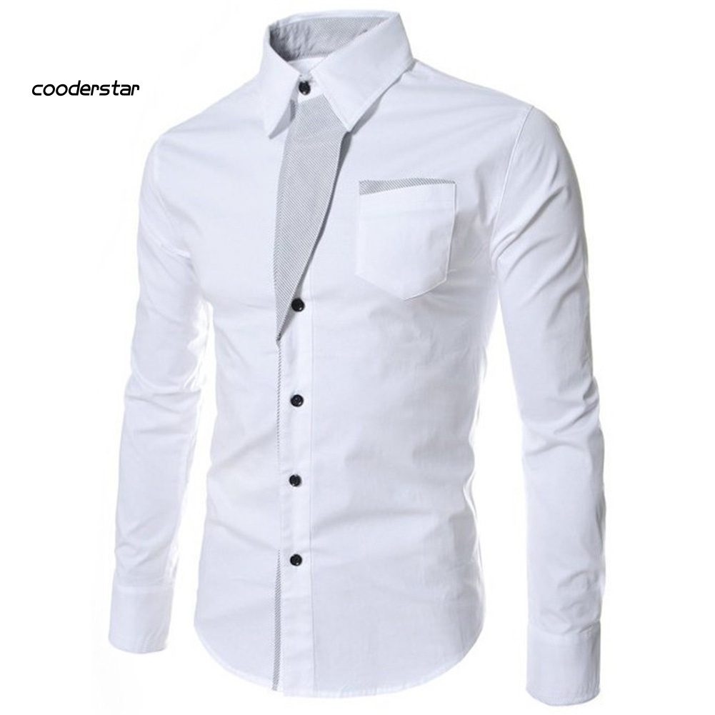 Áo Sơ Mi Dài Tay Cổ Đứng Phối Nút Thời Trang Dành Cho Nam