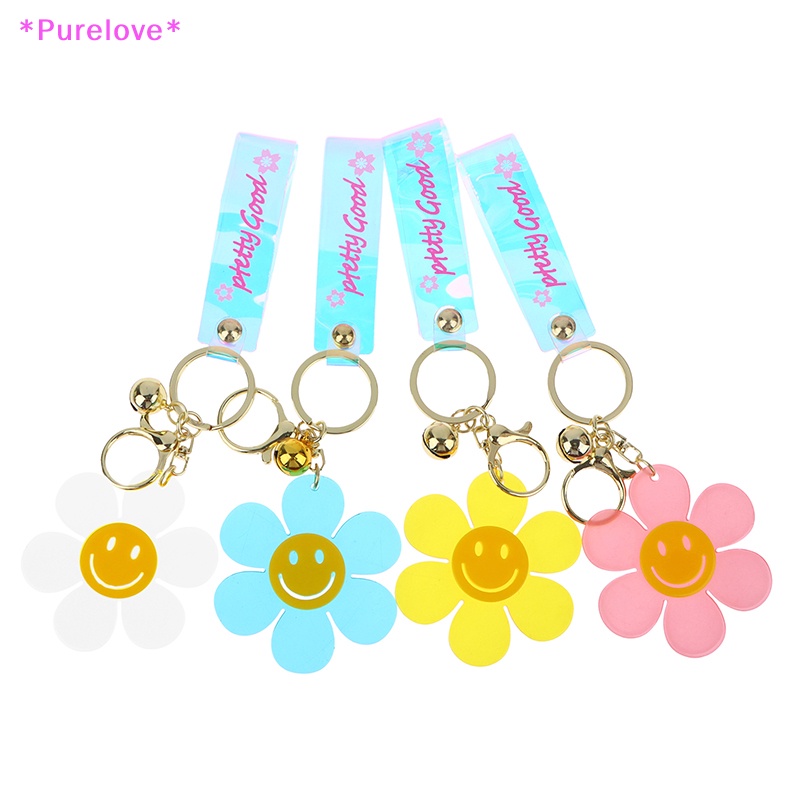 Móc Khóa Hình Hoa Hướng Dương Mặt Cười Bằng Acrylic Sáng Tạo Dành Cho Nữ Mới