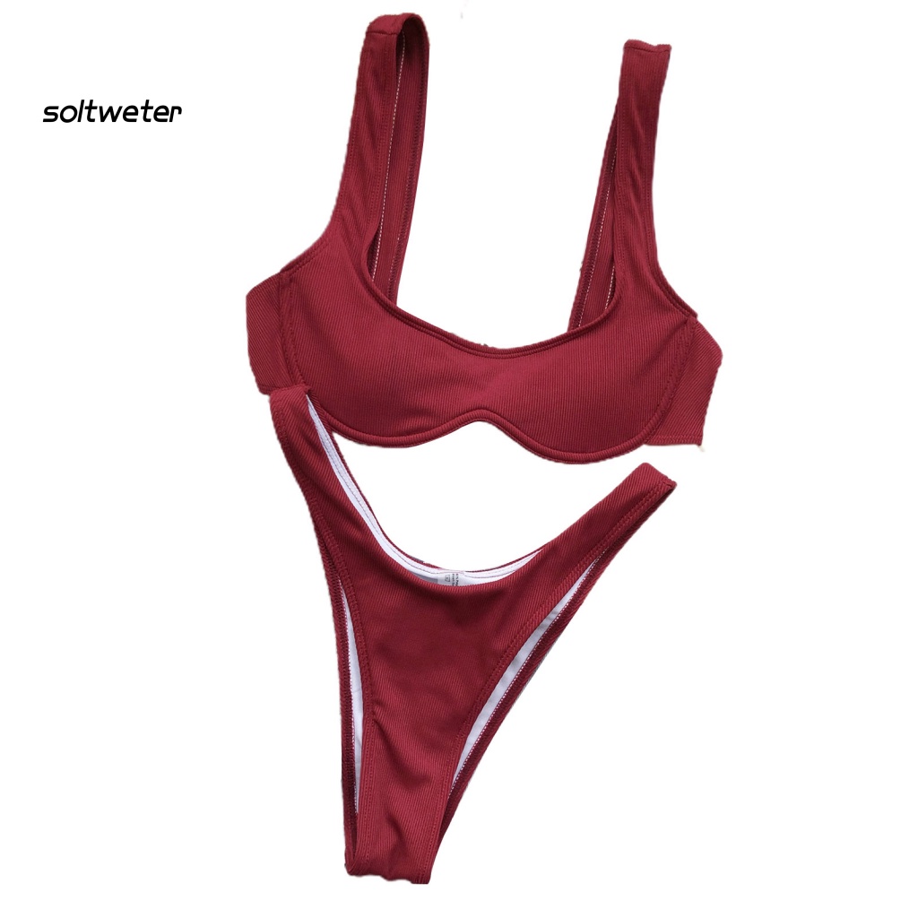 Bộ Bikini 2 Mảnh Có Mút Nâng Ngực Màu Sắc Thời Trang