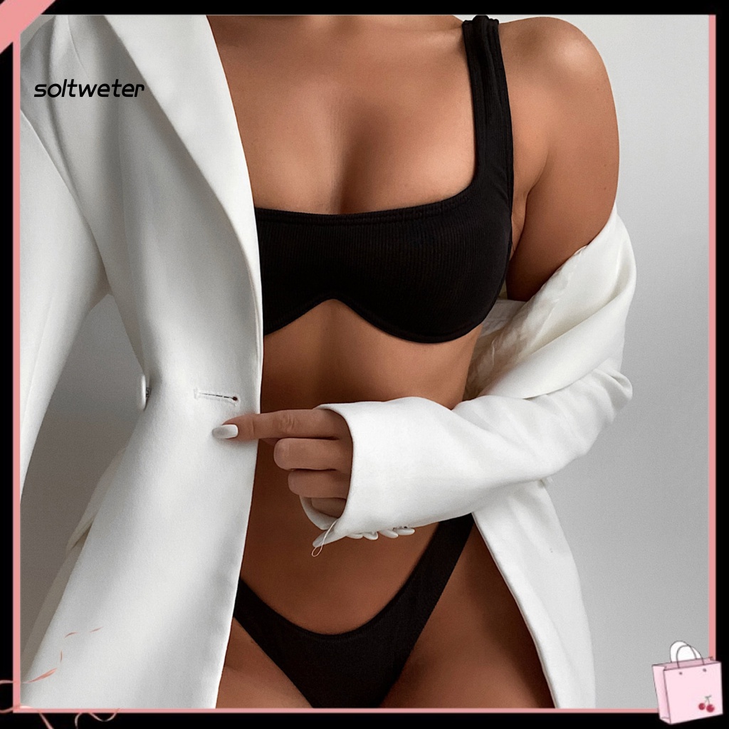 Bộ Bikini 2 Mảnh Có Mút Nâng Ngực Màu Sắc Thời Trang