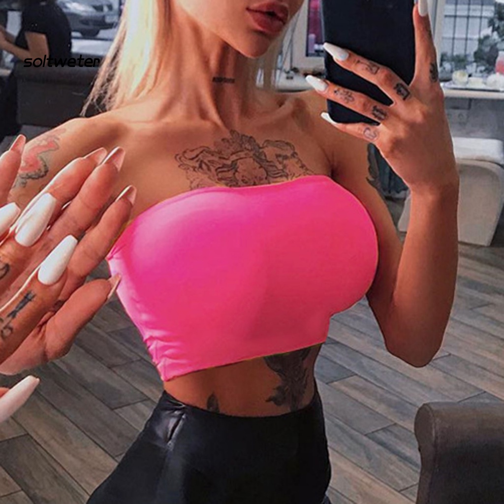 Áo Croptop Trễ Vai Không Tay Thời Trang Mùa Hè Quyến Rũ Cho Nữ