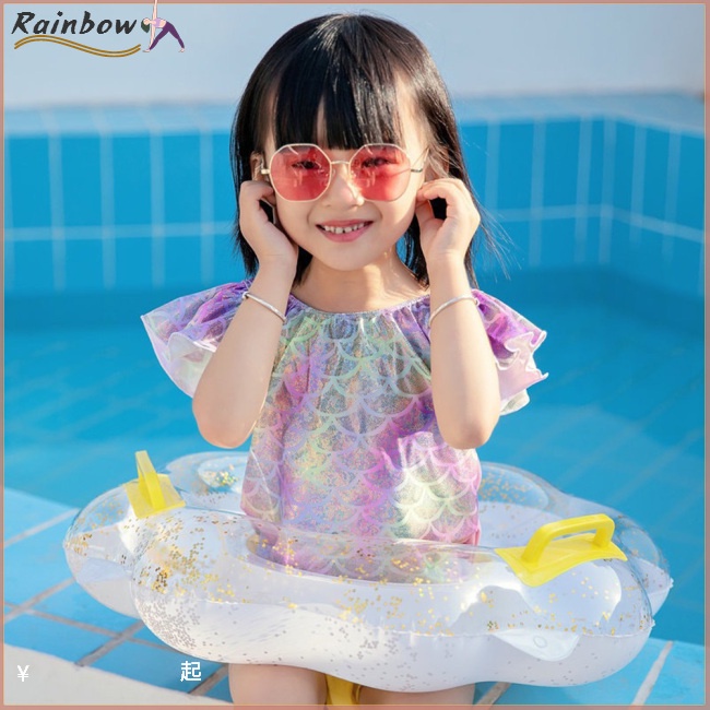 Phao Bơi Dày Dặn Hình Bông Hoa Đính Kim Sa Dành Cho Bé Mới Tập Bơi