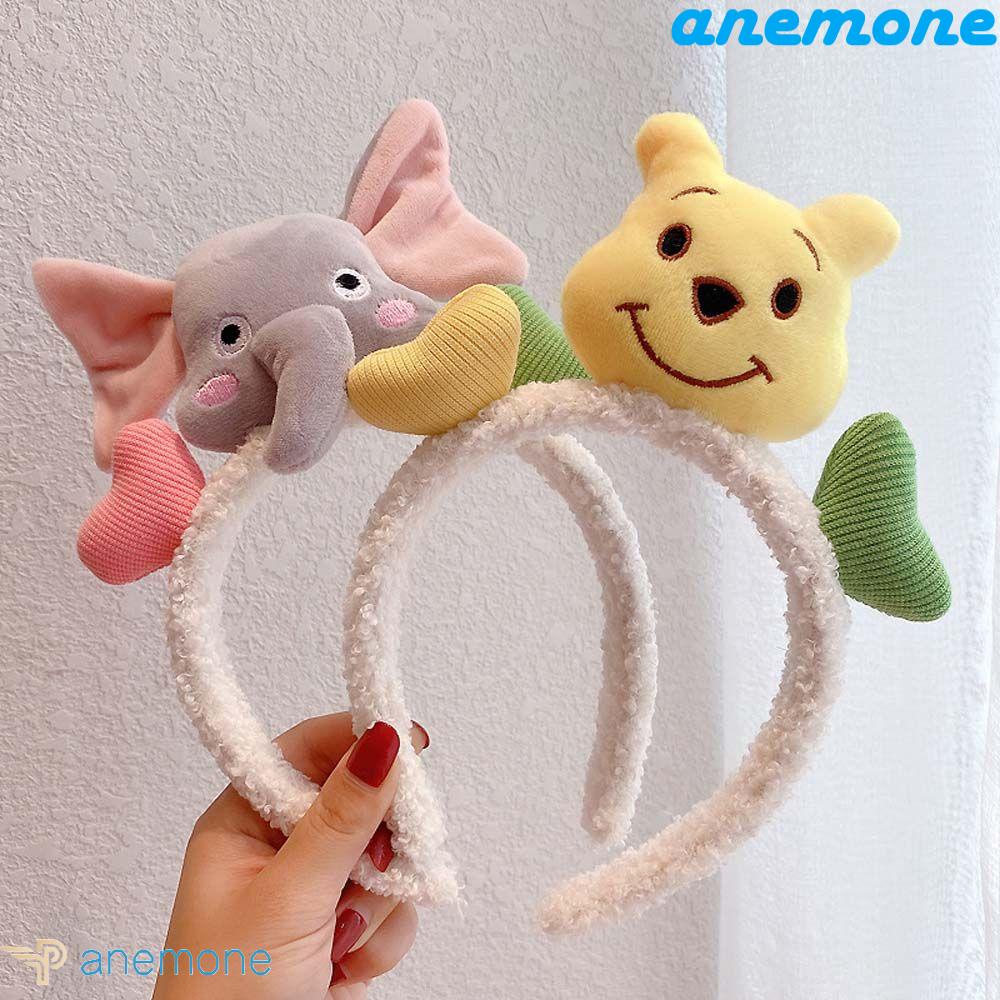 ANEMONE Băng Đô Cài Tóc Chống Trượt Đính Nơ Họa Tiết Hoạt Hình Dễ Thương