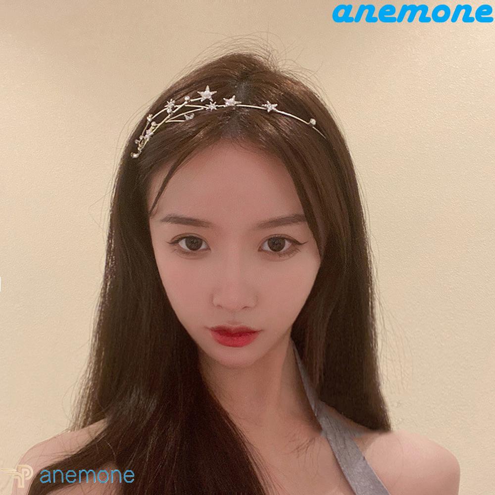 ANEMONE Băng Đô Cài Tóc Đính Đá Pha Lê Chống Trượt Kiểu Dáng Mới Lạ