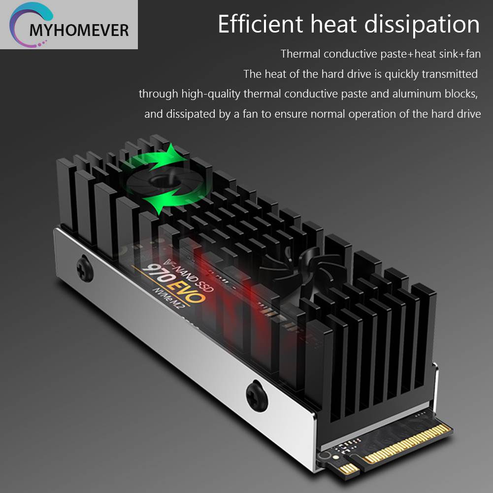 Quạt Tản Nhiệt Kép M.2 NVME SSD 13MM Bằng Hợp Kim Nhôm 2280