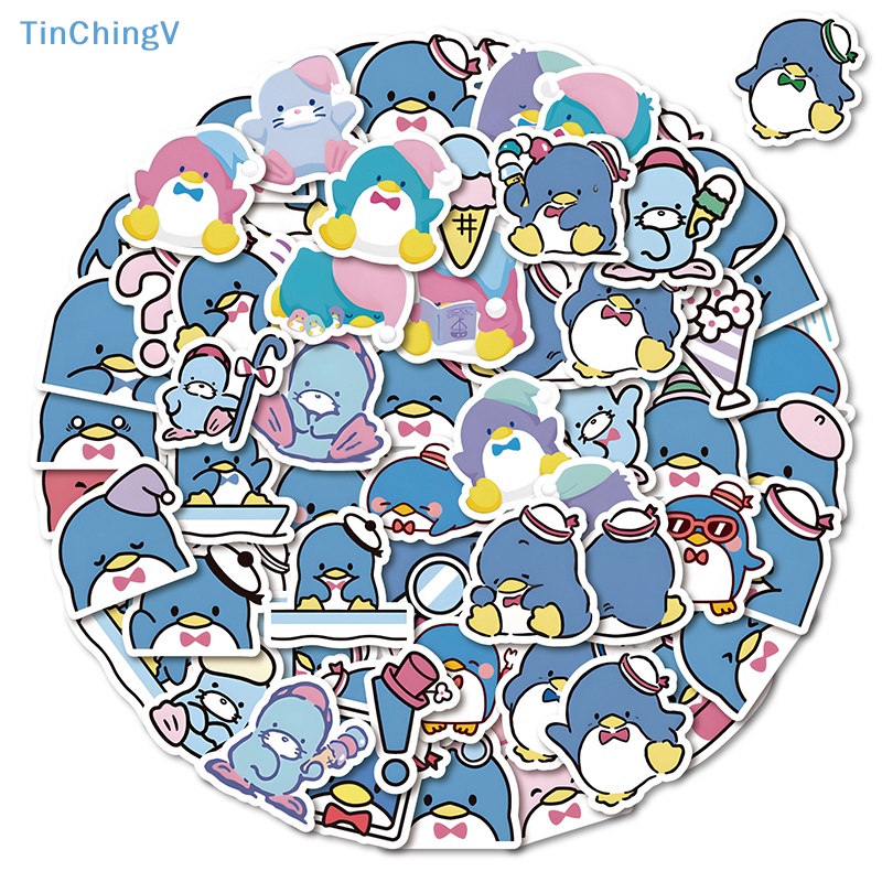 Bộ 64 Miếng Dán Họa Tiết Chim Cánh Cụt Hoạt Hình Chống Thấm Nước Trang Trí Laptop / Vali / Điện Thoại