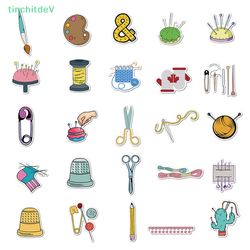 [TinchitdeV] 50 Miếng Dán Hình Thước May Sáng Tạo Trang Trí Ván Trượt / Điện Thoại / Hành Lý [Mới