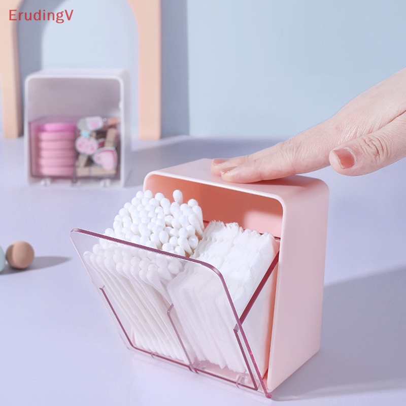 Hộp Đựng Bông Tẩy Trang 2 Ngăn Hình Tròn Cỡ Lớn Trong Suốt Tiện Dụng