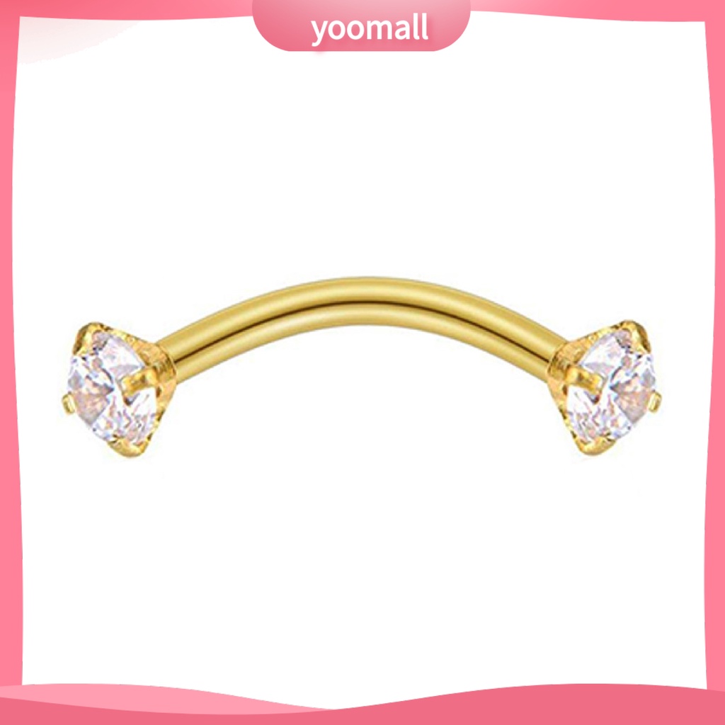 Khuyên Xỏ Cơ Thể Bằng Thép Chống Mòn Đính Đá Zircon Thời Trang Cho Nữ