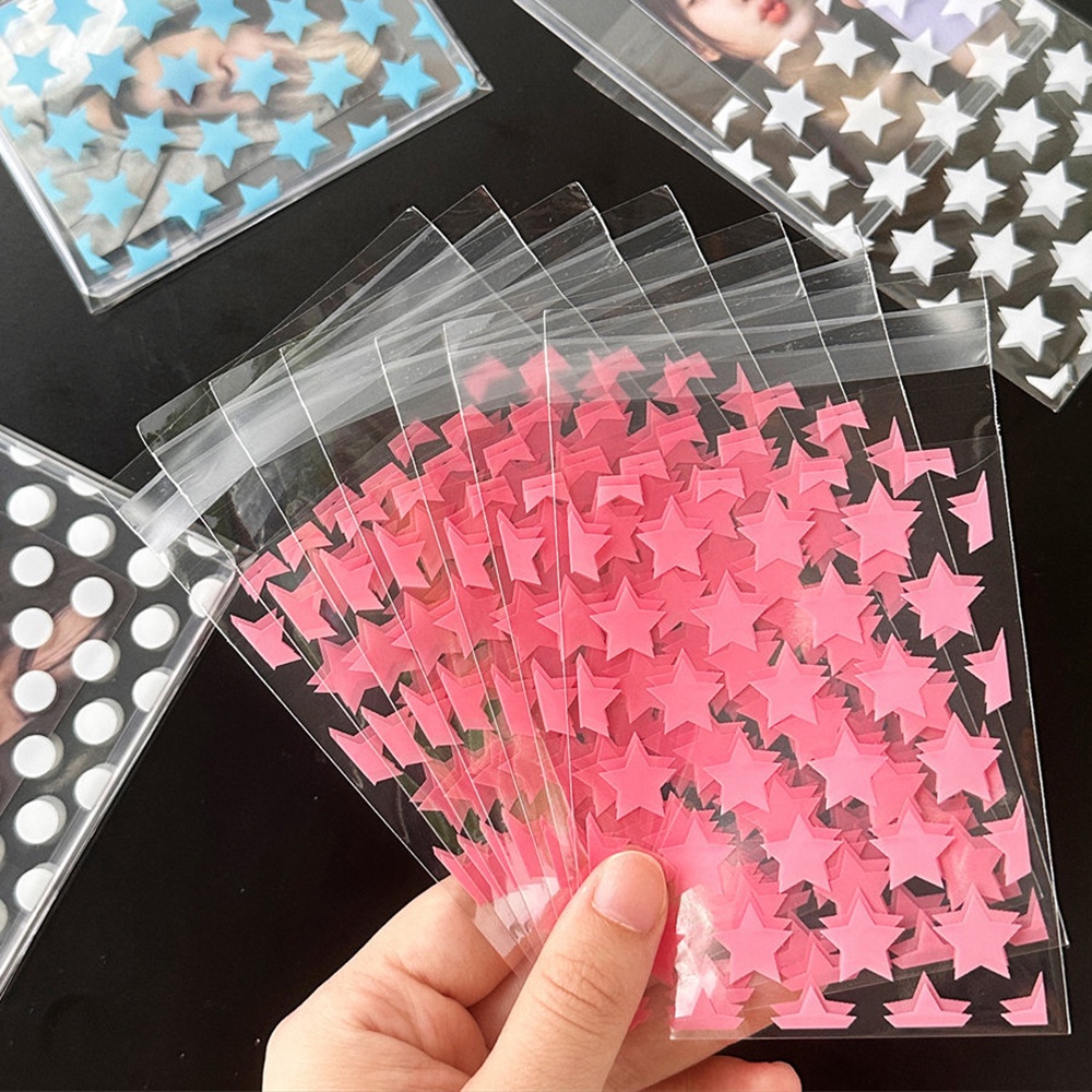 Set 50 Giá Đỡ Ảnh / Thẻ In Họa Tiết Chấm Bi / Ngôi Sao / Tròn Độc Đáo Trang Trí