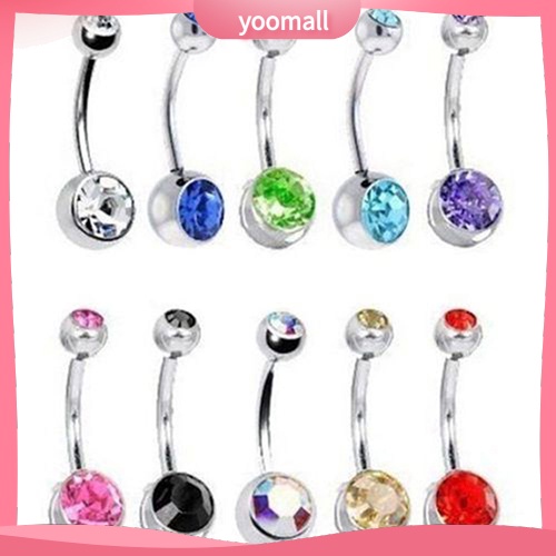 Set 15 Khuyên Rốn Unisex Đính Đá Cá Tính