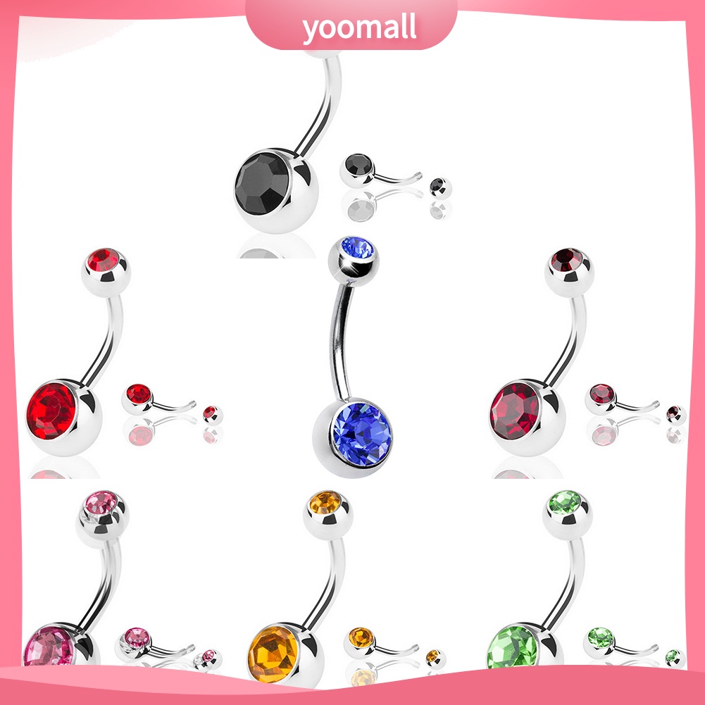 Khuyên Rốn Bằng Thép Không Gỉ Đính Đá Cá Tính