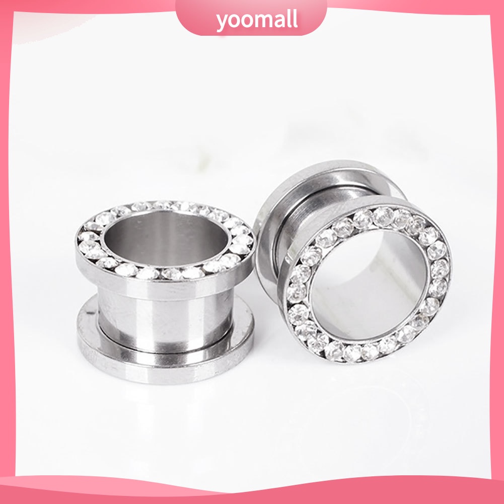 1 Đôi Khuyên Nong Tai Chất Liệu Thép Không Gỉ Đính Đá