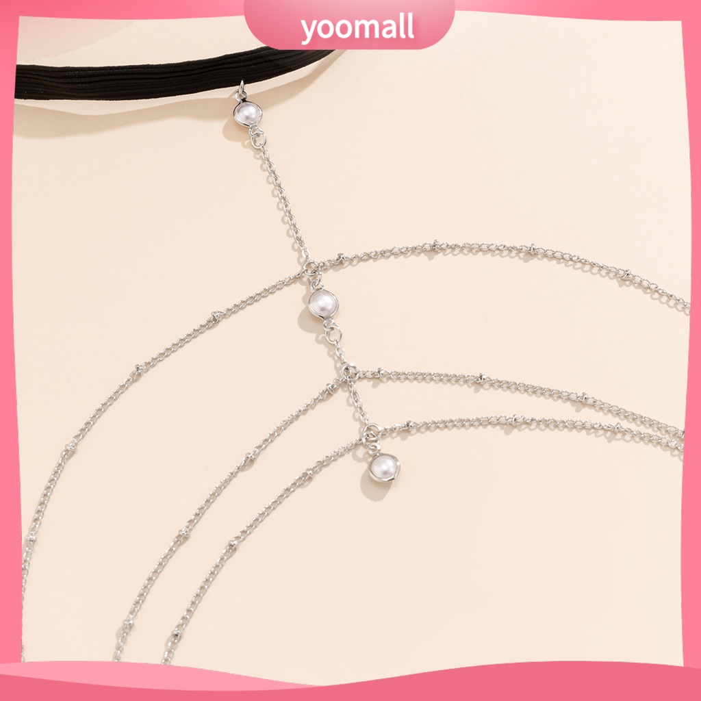 Dây Đeo Chân Co Giãn Nhiều Lớp Đính Đá Thời Trang