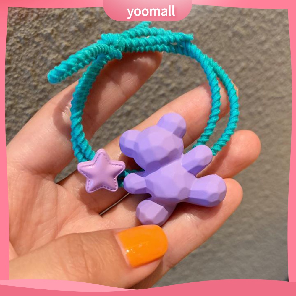 Dây Cột Tóc Co Giãn Hình Gấu Màu Kẹo Thời Trang Cho Nữ