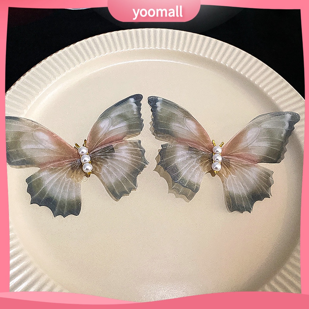 Kẹp Tóc Hai Lớp Bằng Kim Loại Đính Ngọc Trai Giả Thanh Lịch Cho Nữ