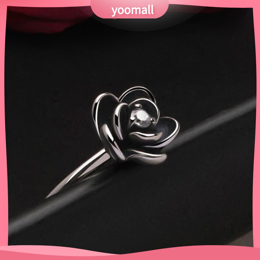 Nhẫn Mạ Bạc Hình Hoa Đính Đá Thời Trang Cho Nữ