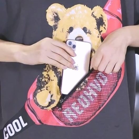 Áo Thun In Hình Gấu Hoạt Hình Có Khóa Kéo Trước Ngực Thời Trang Mùa Hè Dành Cho Nữ