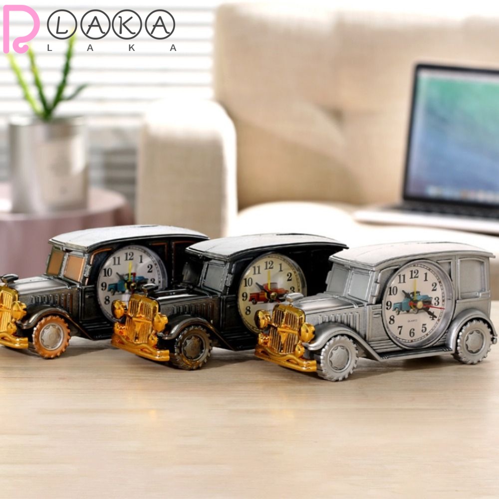 LAKAMIER Đồng Hồ Báo Thức Kỹ Thuật Số Bằng Nhựa Hình Xe Hơi Cổ Điển Trang Trí Nhà Cửa