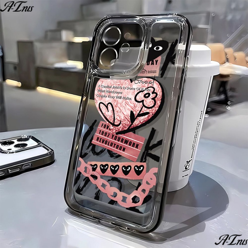 Ốp Điện Thoại Mềm Chống Sốc Màu Hồng Mắt Trái Tim 13 Cho Apple iPhone14Promax 13 11 1378p12 J0TX