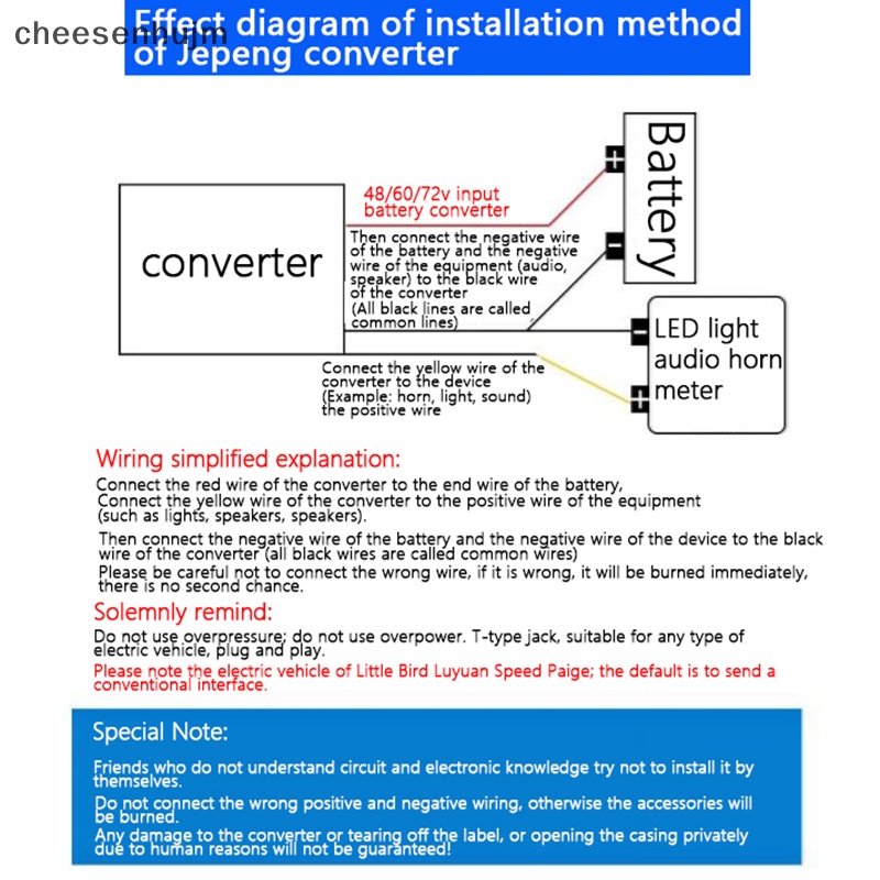 Bộ Chuyển Đổi Nguồn Điện DC 36V 48V 60V 72V Sang 12V 10 / 15 / 20A 180W DC