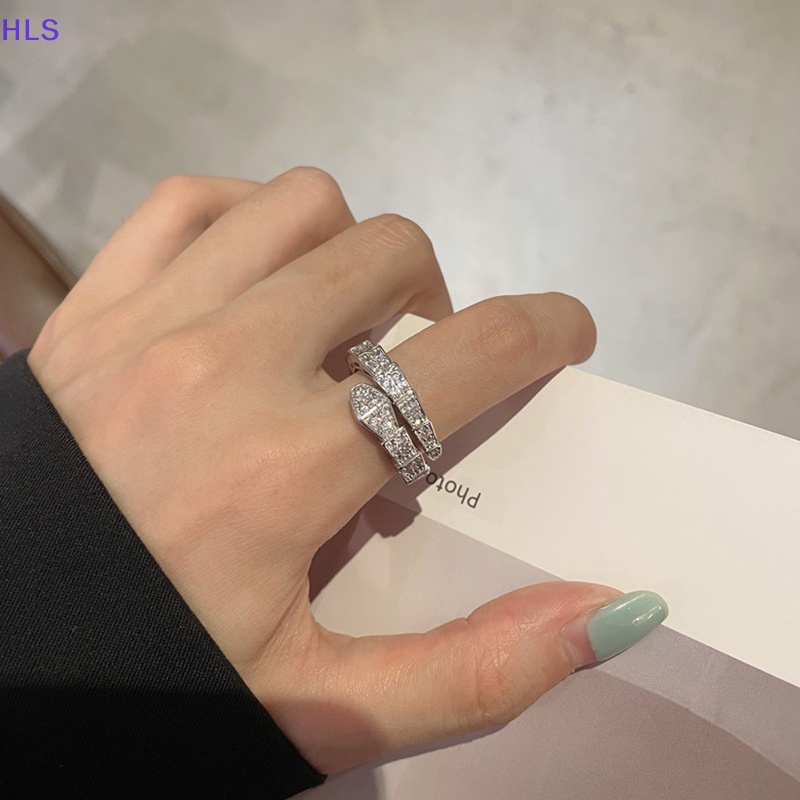 Nhẫn Hình Rắn Đính Đá Zircon Màu Sắc Sáng Bóng Có Thể Điều Chỉnh Cho Nữ