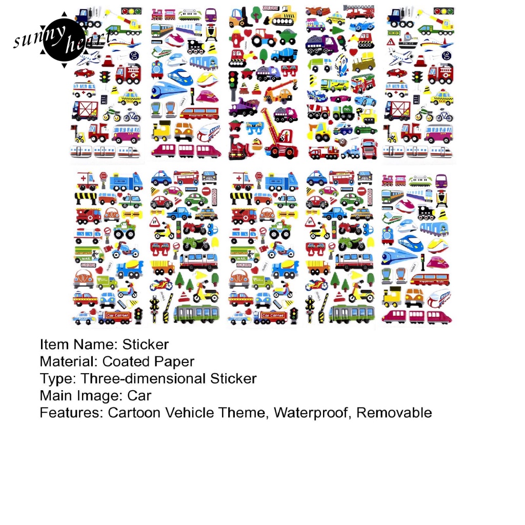 Sunnyheart set 10 Tấm Nhãn Dán Ba Chiều Trang Trí Xe Hơi Không Thấm Mồ Hôi In Chữ Little Ones of All Ages