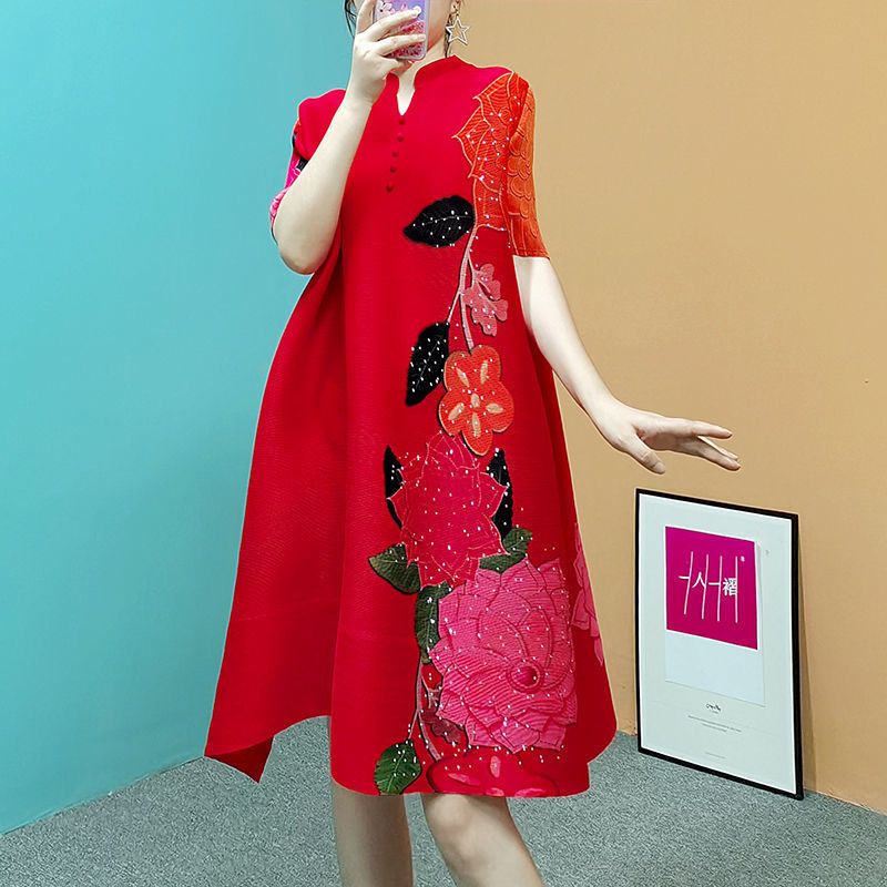 Áo Thun Tay Ngắn Dáng Rộng Xếp Ly In Họa Tiết Thời Trang Mùa Hè 2023