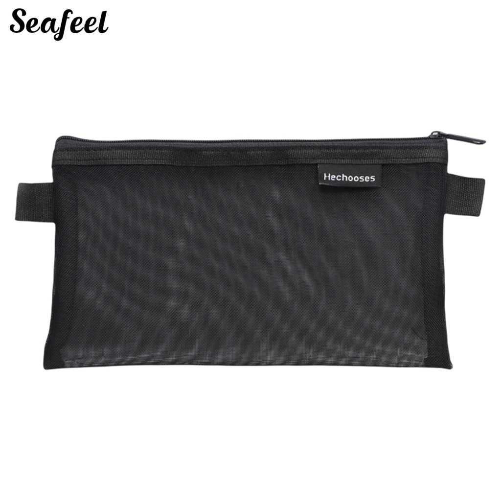 Túi Lưới Đựng Bút Trong Suốt Trọng Lượng Nhẹ Có Khóa Kéo Tiện Dụng