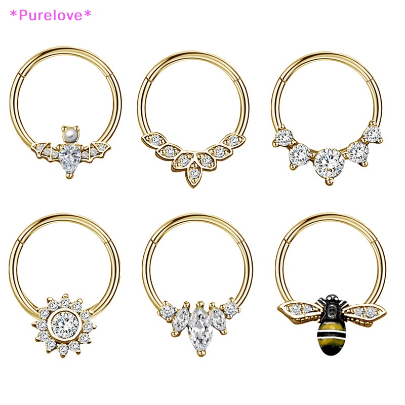 Khuyên Mũi Bằng Thép Không Gỉ 316L Hình Con Ong Đính Đá Pha Lê 4 Màu Tùy Chọn Mới