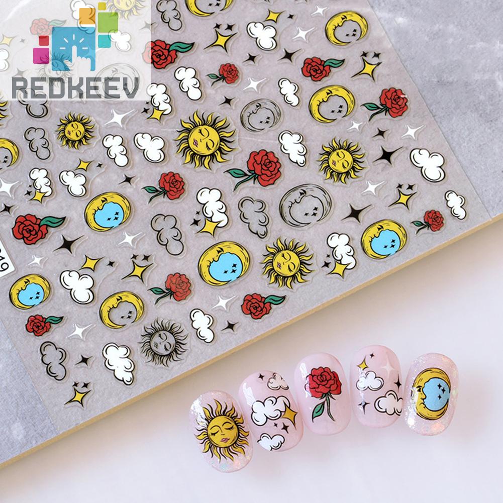 Bộ 3 Miếng Dán Móng Tay Tự Dính Họa Tiết Hoạt Hình Dễ Sử Dụng Cho Nữ