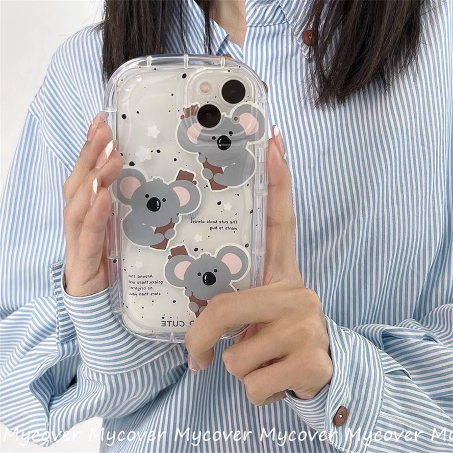 Ốp Điện Thoại Silicon Trong Suốt Hình Gấu Koala Cho iPhone 11 12 13 14 Pro Max X Xr Xs 8 7 6 Plus SE 2020