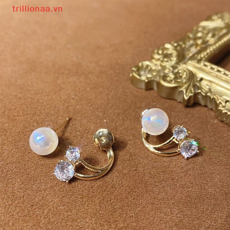 1 Đôi Bông Tai Ngọc Trai Hai Chức Năng Xinh Xắn Cho Nữ