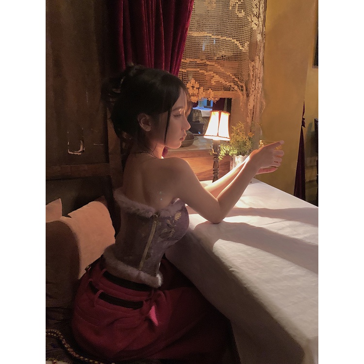 Áo Ống Lông Xù Dày Dặn Thiết Kế Cổ Điển Hợp Thời Trang Cho Nữ