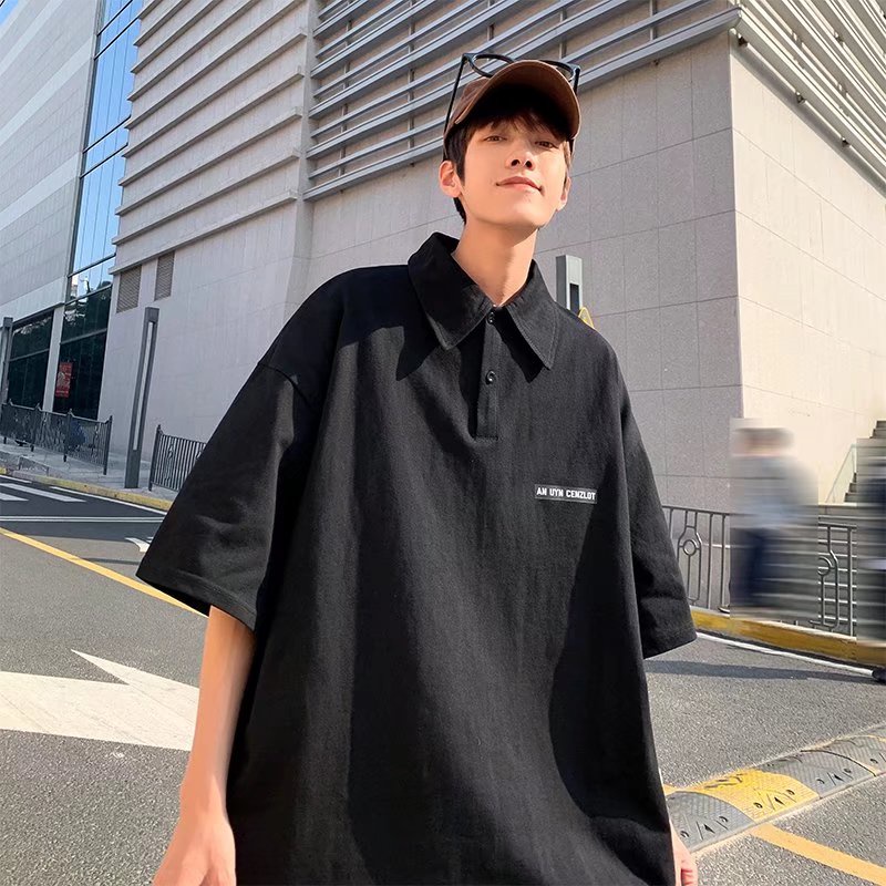 Áo Polo Cổ Bẻ Kiểu Hàn Quốc Nam, Màu Sắc Đơn Giản, Chất Liệu Cotton Thoáng Mát, Phong Cách Vintage Và Nghệ Thuật. Mẫu Áo Mới Cho Mùa Hè Này