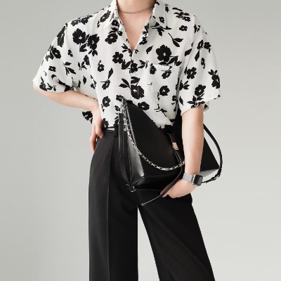 Áo Sơ Mi Tay Ngắn Dáng Rộng In Họa Tiết Hoa Phong Cách Hong Kong Cổ Điển Thời Trang Mùa Hè Cho Nam