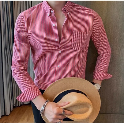 Áo Sơ Mi Nam Tay Lửng Dáng Ôm Phong Cách Hàn Quốc Thời Trang Mùa Hè 5