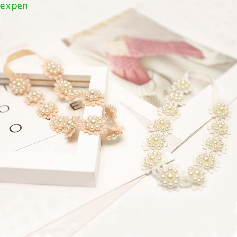 Băng Đô Cài Tóc Đính Hoa Và Ngọc Trai Đáng Yêu Cho Bé