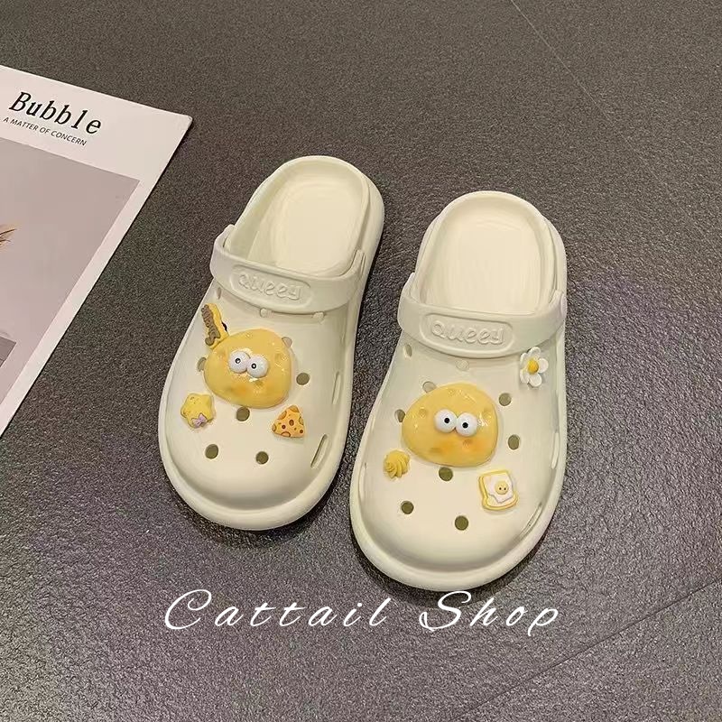 DISHULAN dép nữ dép cross dép bánh mì nữ dép bánh mì nữ Chống Trượt 071706