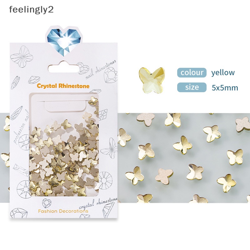 Bộ 100 Hạt Đá 3D Hình Bướm Mặt Kính Dùng Trang Trí Móng Tay DIY